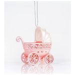 Καροτσι Ακρυλικο, Ροζ, με Glitter, 11x10cm