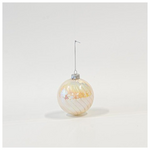 Γυαλινη Μπαλα Λευκη, Περλε, σετ 4τμχ, 10cm