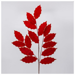 Κλαδι με Κοκκινα Βελουδινα Φυλλα Γκι, 87cm