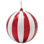 Πλαστικη Μπαλα, Κοκκινη Περλα με Λευκες Ριγες, σετ 2τμχ, 20cm