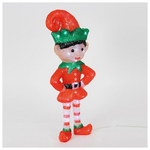 Ακρυλικο Ξωτικο Κοκκινο & Πρασινο, 3,5v Μετασχηματιστη, 60 Λευκα Led, Προεκταση Παροχης 5m, 19x13x50cm, Ip44