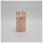 Κερι Μπαταριας, με Γυαλι, Μελι, με Χρονοδιακοπτη, 7,5x15cm