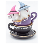 Φαντασματακια με ροζ και Γαλαζιο Καπελακι, σε Φλυτζανακια, Halloween, 8.7x7.8x10.8cm