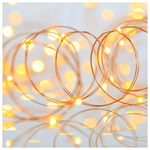 Σειρα, 100 Μινι Led, 4,5v, Σταθερο, με Μετασχηματιστη, Προεκταση Παροχης 500cm, Μπρονζε Χαλκινο Καλωδιο, Daylight Led, ana 10cm, Ιρ44