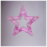 Αστερι Φωτιζομενο 35cm, 200 Μινι Led, 4,5v Μετασχηματιστη, ροζ Μεταλλικος Σκελετος, ροζ Χαλκινο Καλωδιο, ροζ Μινι Led, Προεκταση Παροχης 5m, Ip44