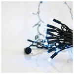 Σειρα, 100 led 5mm, 230v, 3 Επεκτασεις εωσ 9 Σετ, Πρασινο Καουτσουκ Καλωδιο, 90 Μπλε led + 10 Λευκα Flash Led, ανα 10cm, Χωρις Παροχη, Ιρ65