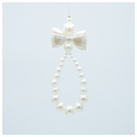 Στολιδι με Περλες και Φιογκο, Λευκο, 5x14cm