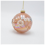 Γυαλινη Μπαλα, Σομον με Κεντημα, σετ 4τμχ, 10cm