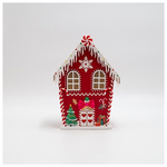 Χαρτινο Σπιτακι, Κοκκινο με Candy, Φωτιζομενο, 15x10.5x21.5cm