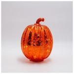 Φωτιζομενη Πορτοκαλι Πλαστικη Κολοκυθα, Μπαταριας 3xaaa, Χρονοδιακοπτη, 10 Θερμα Λευκα Led, 15x20cm, Ip20