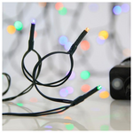 Σειρα, 100 led 3mm, 31v Μετασχηματιστη, 8 Προγραμματα & Μνημη, Πρασινο pvc Καλωδιο, Χρωματιστο Led, ανα 5cm, Προεκταση Παροχης 3m, Ιρ44