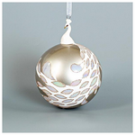 Γυαλινη Μπαλα, Ασημι με Πορσελανινο Παγωνι, 1τμχ, 10cm