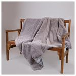 Γουνινη Διακοσμητικη Κουβερτα Καναπε, Γκρι, 140x160cm