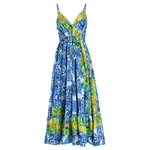 Ble Φορεμα Μακρυ Αμανικο Μπλε με Λεμονια one Size (100% Cotton)
