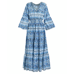 Ble Φορεμα Μακρυ Μπλε/λευκο one Size (100% Cotton)