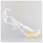 Παγωνι Ακρυλικο, με Χρυσο Glitter Στην Κορωνα, 17,8cm