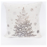 Μαξιλαρι Μπεζ, με Μεταλλικο Τυπωμα Δεντρακι, 45x45cm