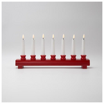 Ξυλινο Κηροπηγιο, Αψιδα, Κοκκινο, Timer, Μπαταριας, 39x5.5x18cm