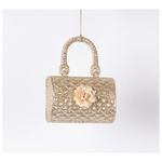 Ακρυλικο Στολιδι, Τσαντα, Σαμπανι με Γκλιτερ, 11,5cm
