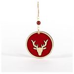 Ξυλινο Στολιδι, Ταρανδος, Κοκκινο, με Βελουδο, 11x0,5cm