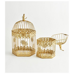 Κλουβι, Μεταλλικο, Εξαγωνο, Χρυσο, σετ 2 Τμχ, 26x23x43cm και 20x18x34cm
