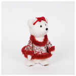 Αρκουδιτσα με Μπορντο Ρουχα και Φιογκο, 23cm