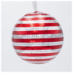 Γυαλινη Μπαλα, Ντισκο, Κοκκινη Ασημι, 20cm