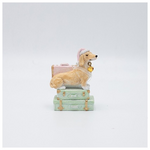 Στολιδι Πολυρεζιν, Σκυλακι σε Βαλιτσα, παλ Χρωμα, 6x10cm