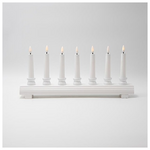 Ξυλινο Κηροπηγιο, Αψιδα, Λευκο, Timer, Μπαταριας, 39x5.5x18cm