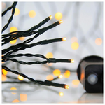 Σειρα, 300 led 3mm, 31v Μετασχηματιστη, 8 Προγραμματα & Μνημη, Πρασινο pvc Καλωδιο, Θερμο Λευκο Led, ανα 5cm, Προεκταση Παροχης 3m, Ιρ44