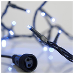 Σειρα, 100 led 3mm, 31v, Επεκταση εωσ 3, με Μετασχηματιστη, Προεκταση Παροχης 300cm, Πρασινο Καλωδιο, Μπλε Led, ανα 5cm, Ιρ44