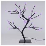 Δεντρο Κερασια, 36 led 5mm, με Λουλουδια Σιλικονης, με Μετασχηματιστη, Προεκταση Παροχης 500cm, μωβ Led, 45cm, Ip44