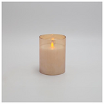 Κερι Μπαταριας, με Γυαλι, Μελι, με Χρονοδιακοπτη, 7,5x10cm