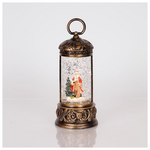 Φωτιζομενο Φαναρι, με Νερο στο Εσωτερικο, Μπαταριας 3xaaa, Timer, Θερμο Λευκο Led, 9x9x19,5cm, Ip20