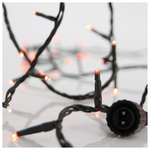 Σειρα, 100 led 3mm, 31v, Επεκταση εωσ 3, με Μετασχηματιστη, Προεκταση Παροχης 300cm, Πρασινο Καλωδιο, Κοκκινο Led, ανα 5cm, Ιρ44