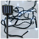 Σειρα, 96 led 5mm, Hλιακο Συλλεκτη με Αισθητηρα Φωτος, Πρασινο pvc Καλωδιο, Λευκο Led, ανα 10cm, Προεκταση Παροχης 1m, Ip44