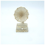 Ακρυλικο Στολιδι, Γραμμοφωνο, Σαμπανι Glitter, 5.3x5.3x10.6cm