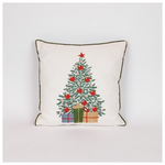Μαξιλαρι, Λευκο με Πρασινο Χριστουγεννιατικο Δεντρο, 45x45cm