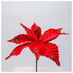 Αλεξανδρινο, Κοκκινο με Λεπτομερεια Glitter στα Φυλλα, 24x15cm