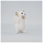 Βελουδινος Σκιουρος, με Φιογκο, Ασπρος, 15x14x27cm