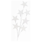 Κλαδι με Λευκο Glitter Αστερια, 46cm
