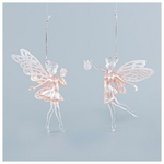 Νεραιδα Ακρυλικη, 2 Σχεδια, με ροζ Glitter, 8,8x15,2cm