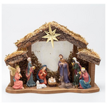 Φατνη με 9 Φιγουρες και Αστερι τησ Βηθλεεμ, 35x12x25cm