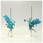 Νεραιδα Ακρυλικη, 2 Σχεδια, με Γαλαζιο Glitter, 8,8x15,2cm