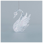 Κυκνος Ακρυλικος, με Ασπρο Glitter, 7x10,2cm