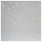Κουρτινα, 400 Mini Led, Μετασχηματιστη, Ασημι Χαλκινο Καλωδιο, Θερμο Λευκο Led, (H200 x W190cm, 16 Lines x 25 Led), Προεκταση Παροχης 5m, Ip44