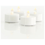 Led Ρεσω Μπαταριας, Λευκα, Πλαστικα, σετ 4τμχ, με εφε Φλογας, 3,5x3,5x3,8cm