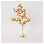 Χρυσο Δεντρο με Φυλλα Ευκαλυπτου 60cm, Μπαταριας 3xaa, Timer, 40 Θερμα Λευκα Mini Led, Ip20