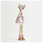 Υφασματινος Ταρανδος, με ροζ Φουστα, 13x44cm