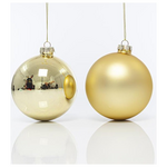 Γυαλινη Μπαλα, Χρυση, ματ και Γυαλιστερη, σετ 4 Τμχ, 10cm